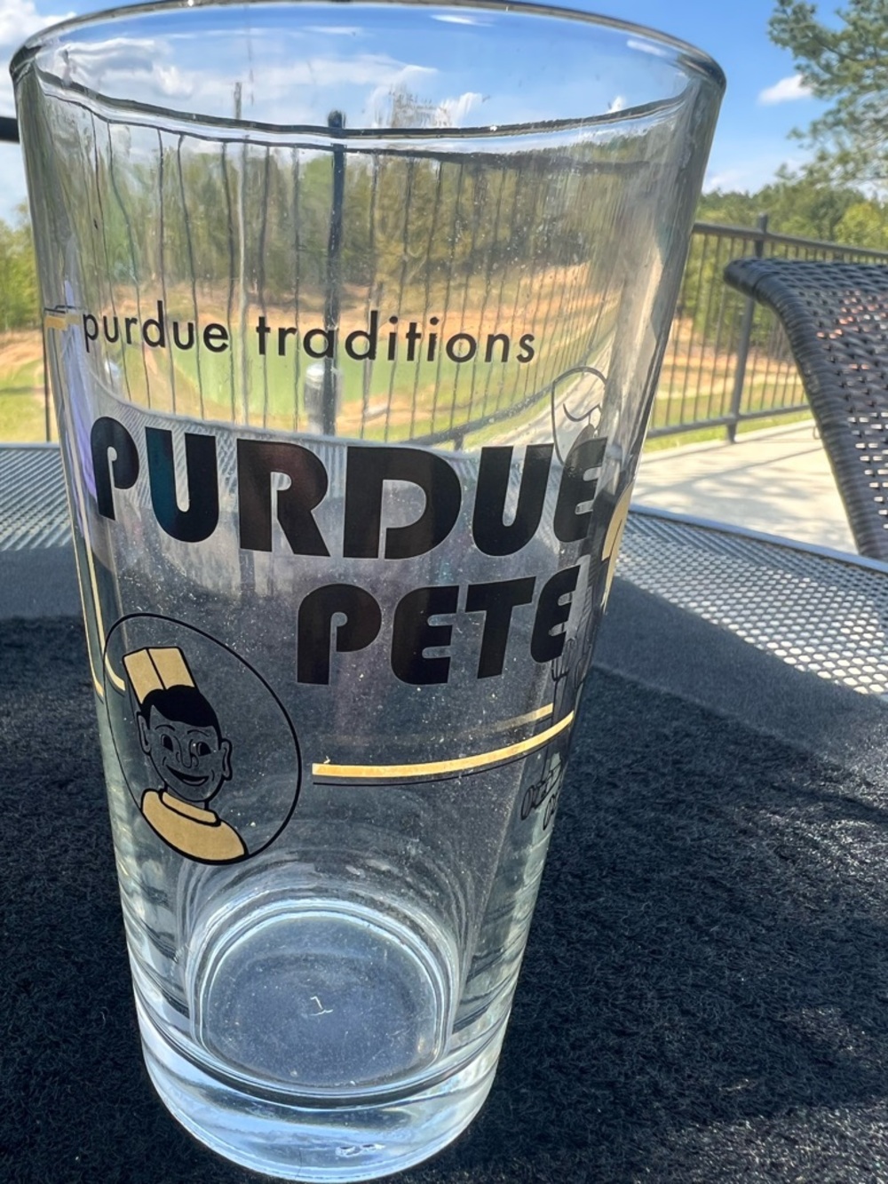 Purdue Pete Vintage Glass Pint - Black & Gold Graphics